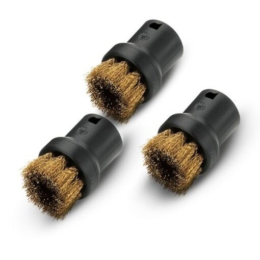 Round brush set with brass bristles-0